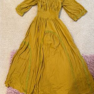 Free People Dixie Maxi Dress in Yellow